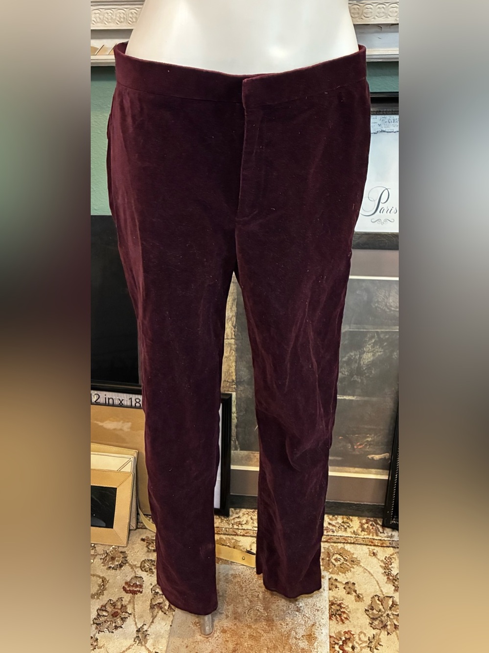 Ralph Lauren Dark Burgundy Velveteen Trousers-12 mint!
